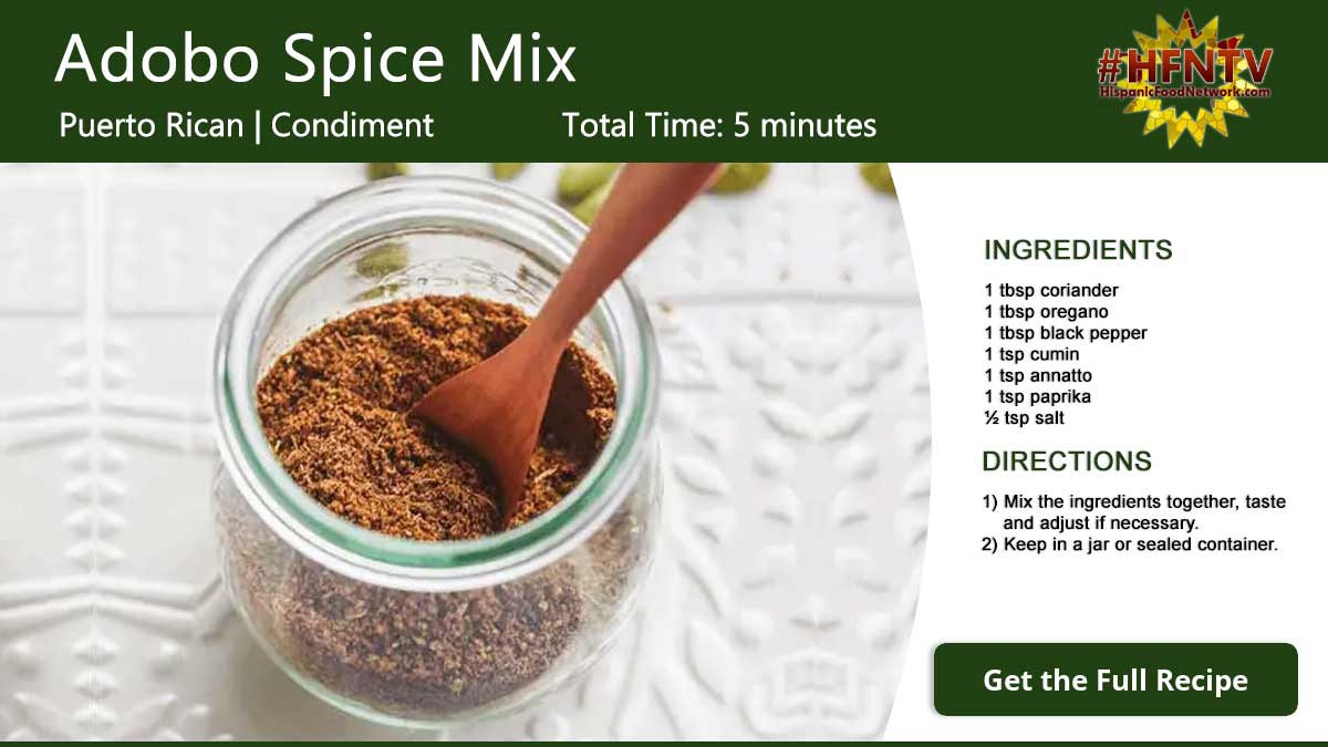 Puerto Rican Adobo Spice Mix Recipe Card