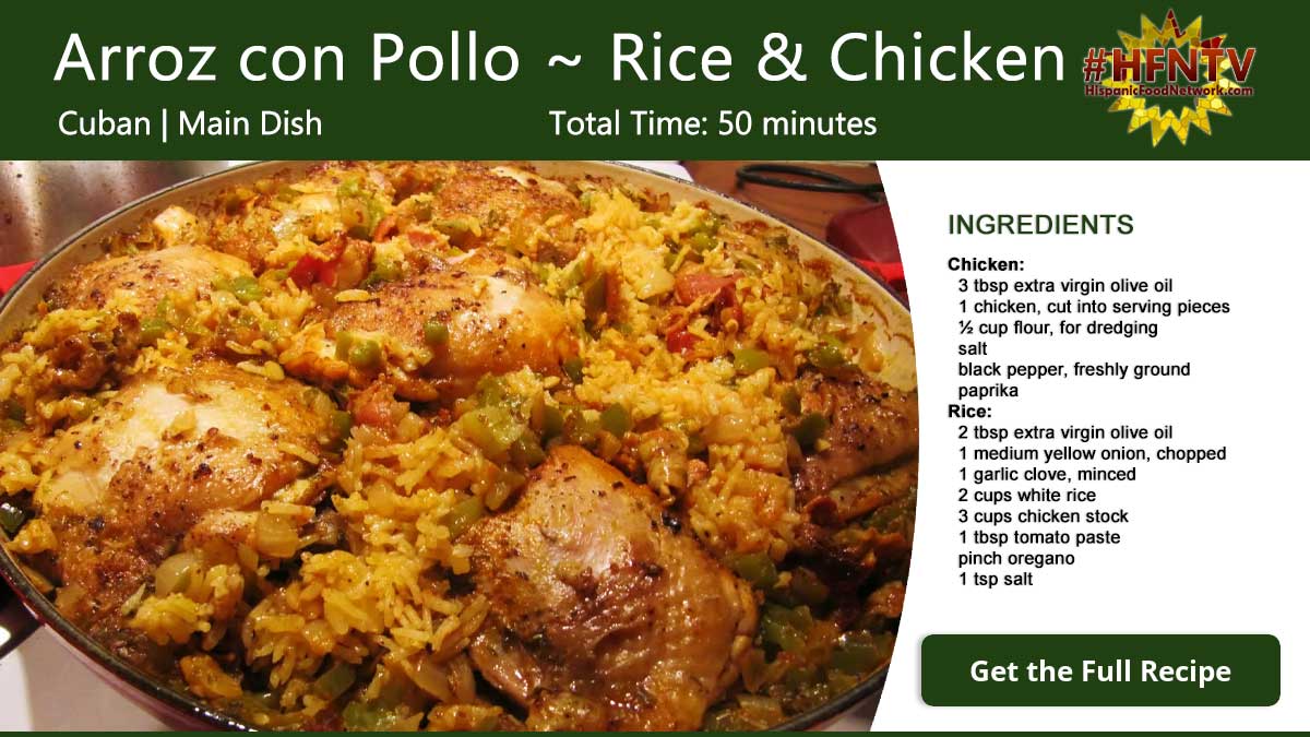 Arroz con Pollo ~ Rice with Chicken Recipe Card
