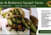 Bean & Butternut Squash Tacos Recipe Card