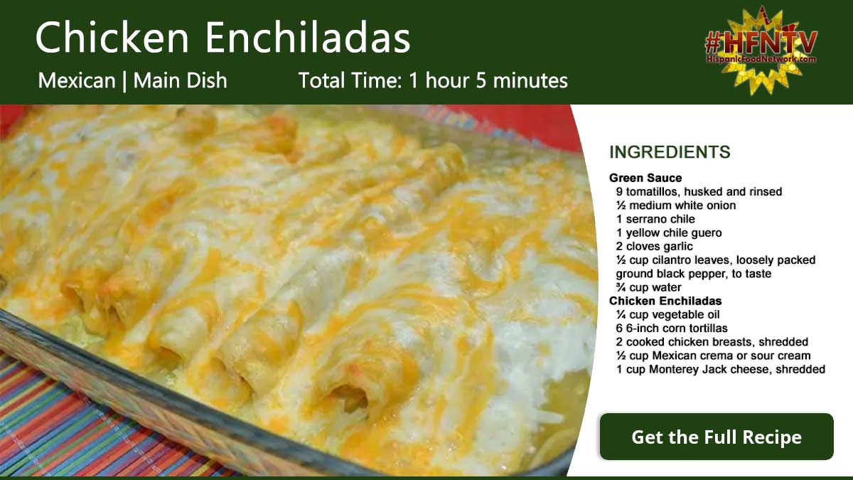 Chicken Enchiladas With Homemade Green Sauce Recipe Card