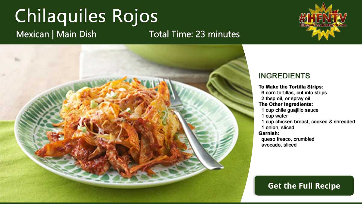 Chilaquiles Rojos - Red Chilaquiles Recipe Card