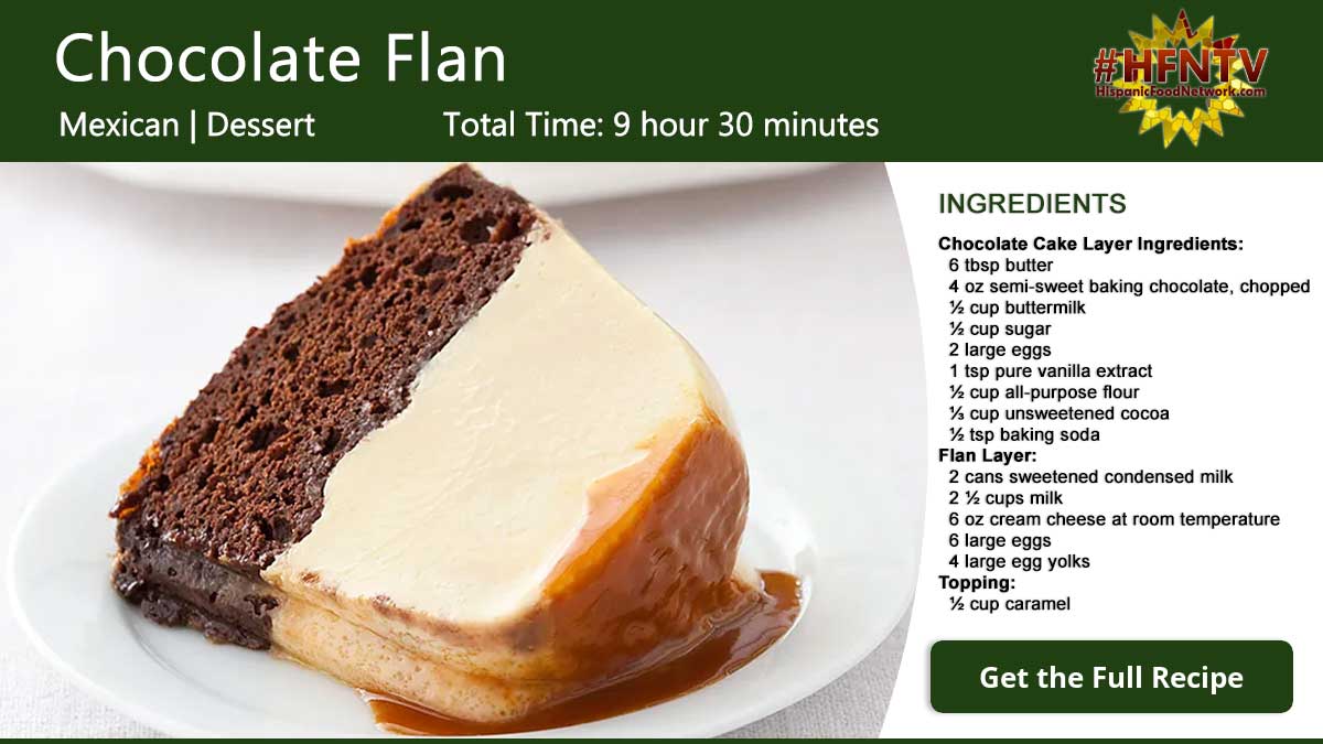 Chocolate Flan ~ Flan de Chocolate Recipe Card