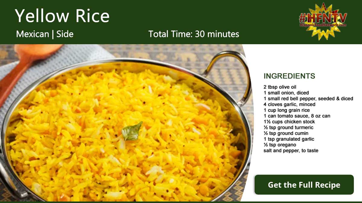Mexican Yellow Rice Recipe Card