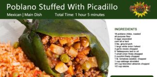 Poblano Chiles Stuffed With Picadillo Recipe Card