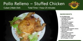 Pollo Relleno ~ Stuffed Chicken Recipe Card
