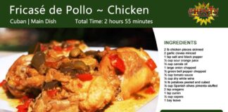 Pollo en Fricase ~ Chicken Fricassee Recipe Card