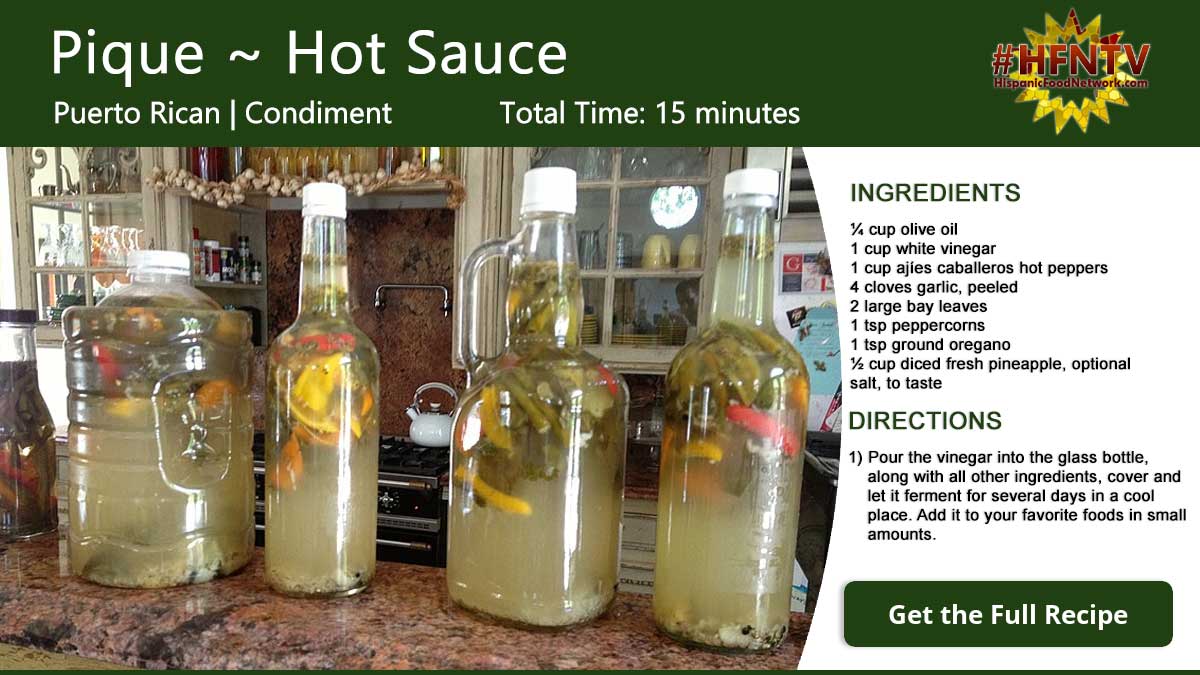 Puerto Rican Pique ~ Hot Sauce Recipe Card