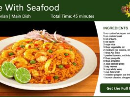 Rice With Seafood ~ Arroz Con Mariscos Recipe Card