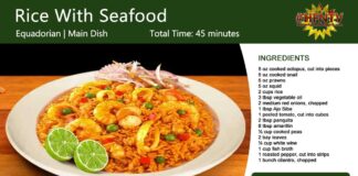 Rice With Seafood ~ Arroz Con Mariscos Recipe Card
