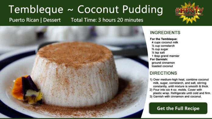 Tembleque ~ Coconut Pudding Recipe Card