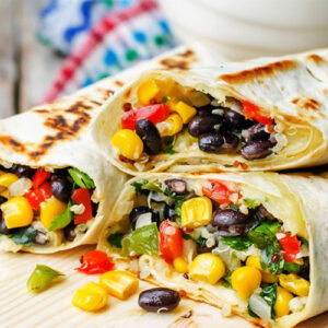 Vegetable and Rice Burritos with Quesadilla Cheese