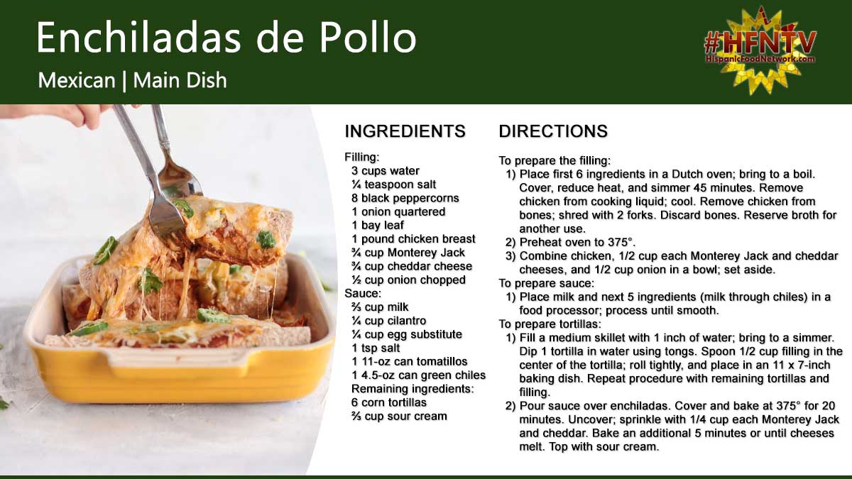 Enchiladas de Pollo ~ Chicken Enchiladas