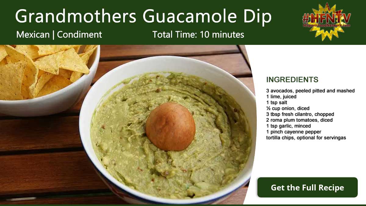 Grandmothers Guacamole Dip Recipe Card