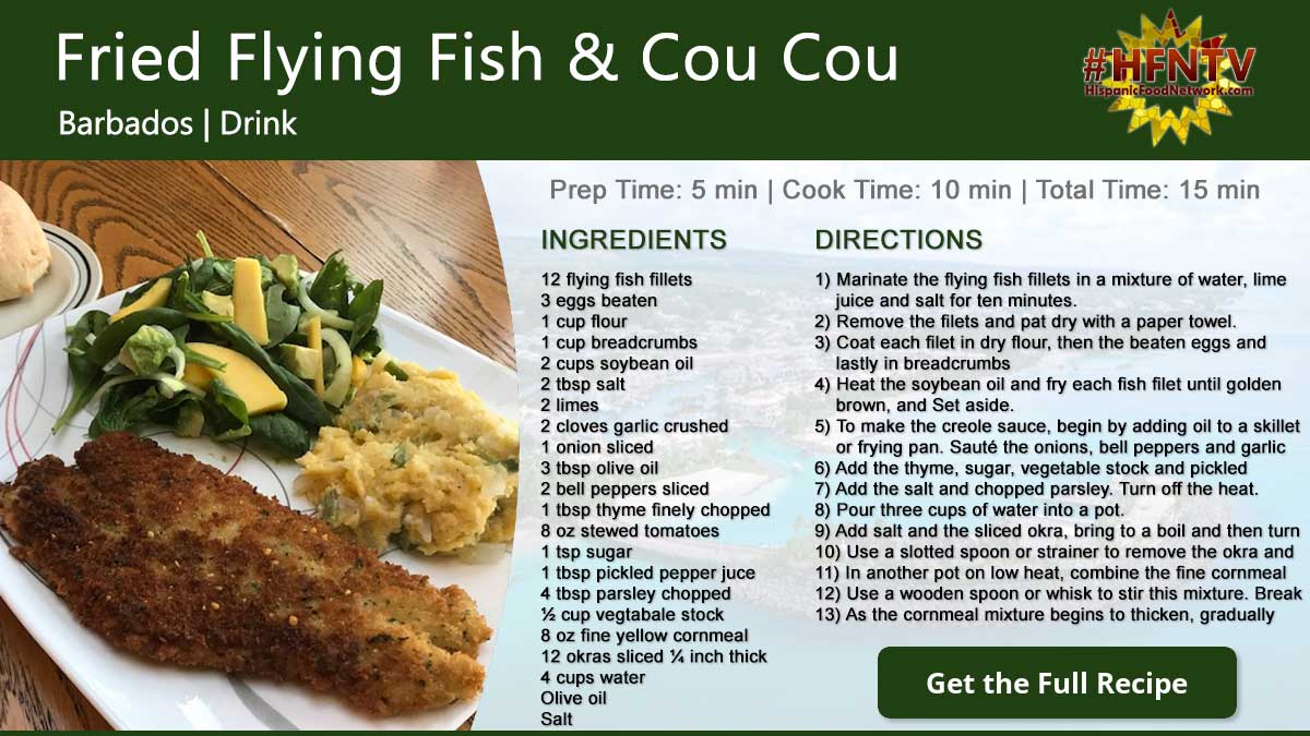 Fried Flying Fish and Cou Cou - Hispanic Food Network