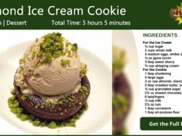 Almond Nougat Ice Cream Cookie Recipe Card