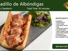 Bocadillo de Albóndigas ~ Meatball Sandwich Recipe Card