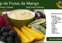 Dip de Frutas de Mango ~ Mango Fruit Dip Recipe Card