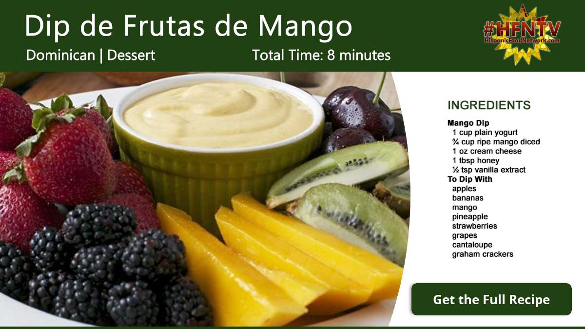Dip de Frutas de Mango ~ Mango Fruit Dip Recipe Card