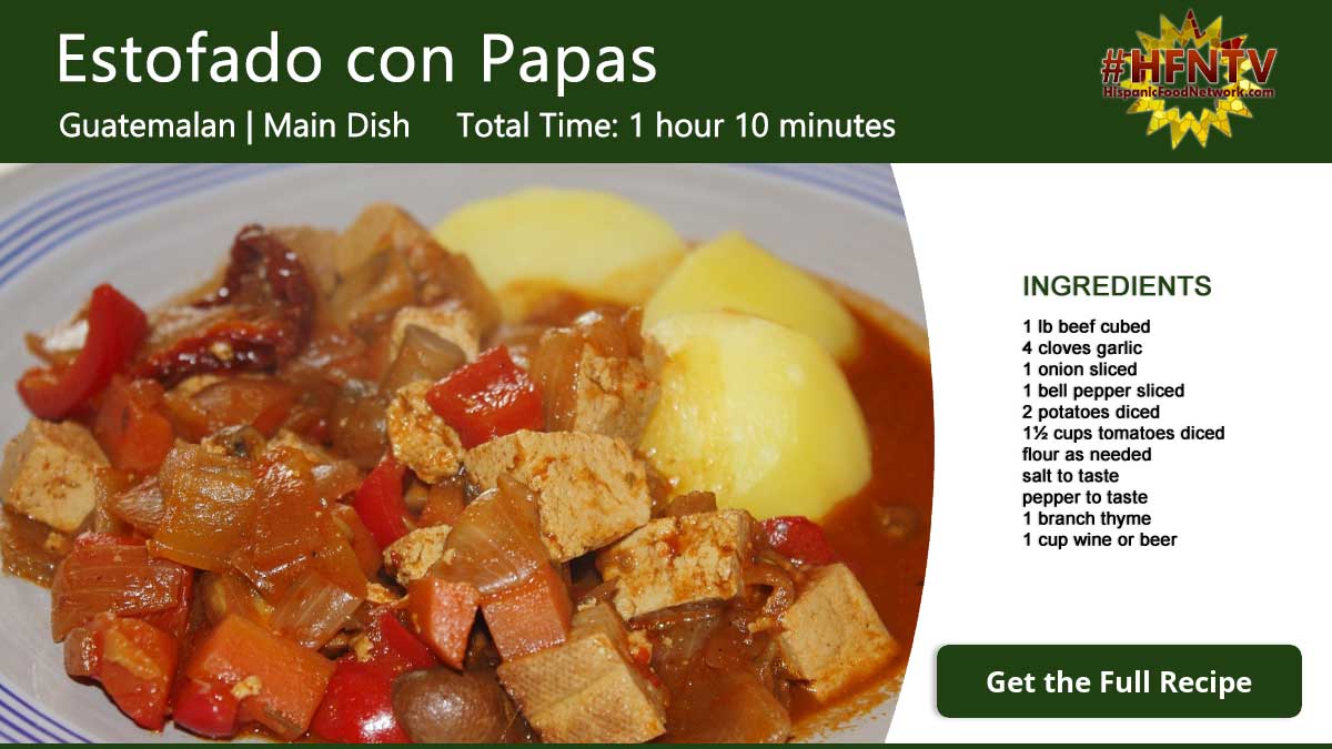 Estofado con Papas ~ Potato Stew Recipe Card