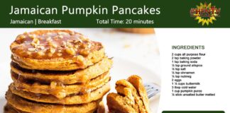Jamaican Pumpkin Pancakes Recipe Card