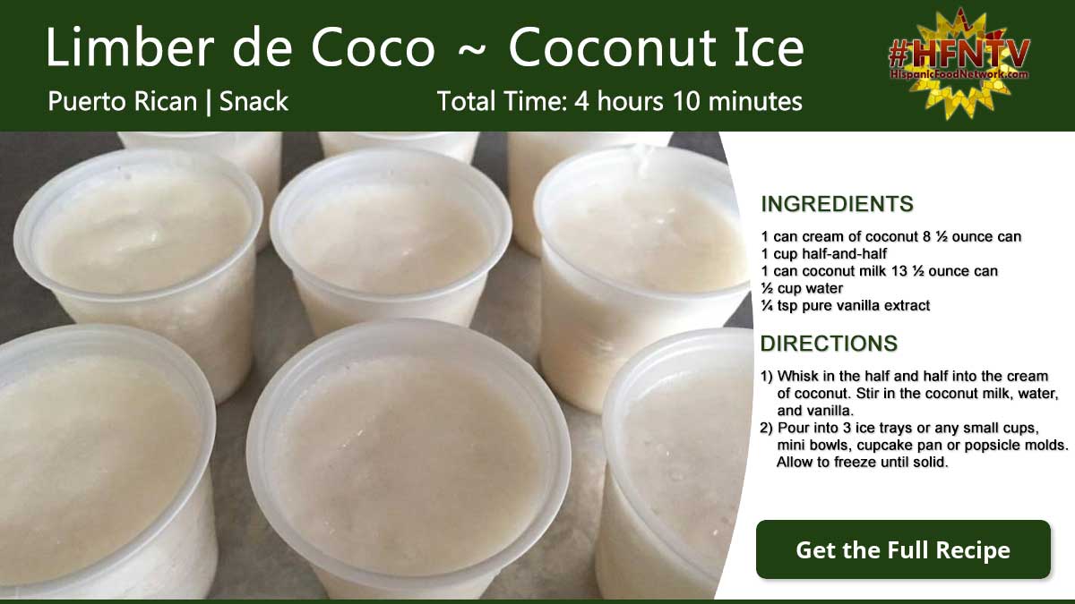Limber de Coco ~ Coconut Ice Recipe Card