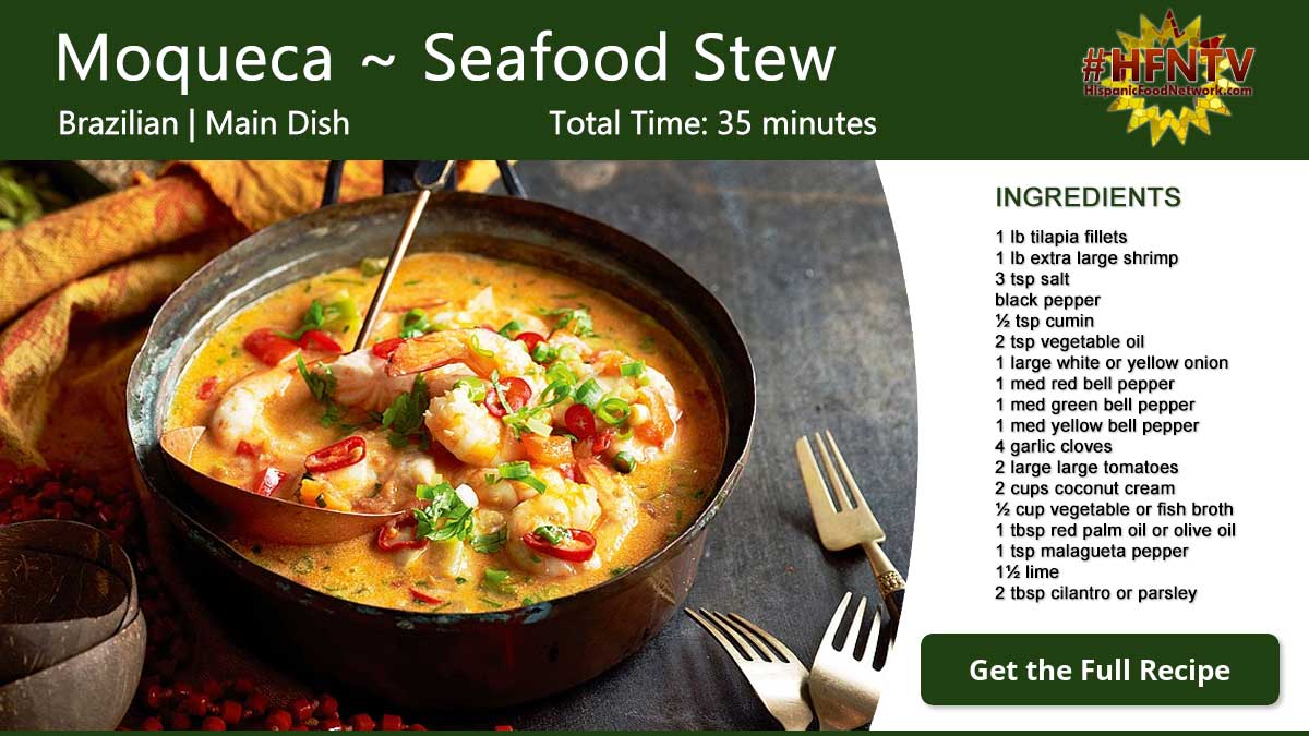 Moqueca Brazilian Seafood Stew Recipe Card
