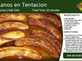 Platanos en Tentacion ~ Bananas in Temptation Recipe Card