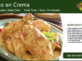 Pollo en Crema ~ Chicken in Cream Recipe Card