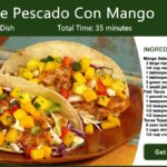Tacos de Pescado Con Mango ~ Fish and Mango Tacos Recipe Card