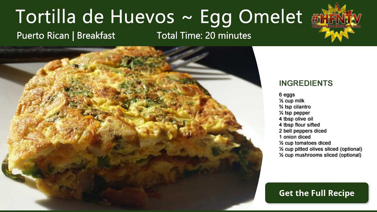 Tortilla de Huevos ~ Egg Omelet Recipe Card