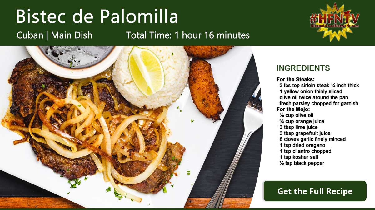 Bistec de Palomilla ~ Butterflied Sirloin Steak Recipe Card