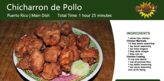 Chicharron de Pollo ~ Fried Chicken Recipe Card