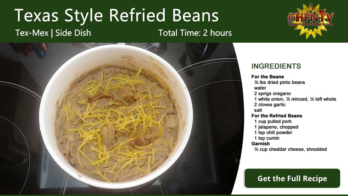 Frijoles Refritos Estilo Texas ~ Texas Style Refried Beans Recipe Card