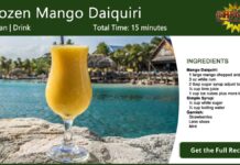 Frozen Mango Daiquiri Cocktail Recipe Card