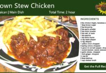 Jamaican Brown Stew Chicken Recipe Card