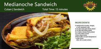 Medianoche Sandwich Recipe Card