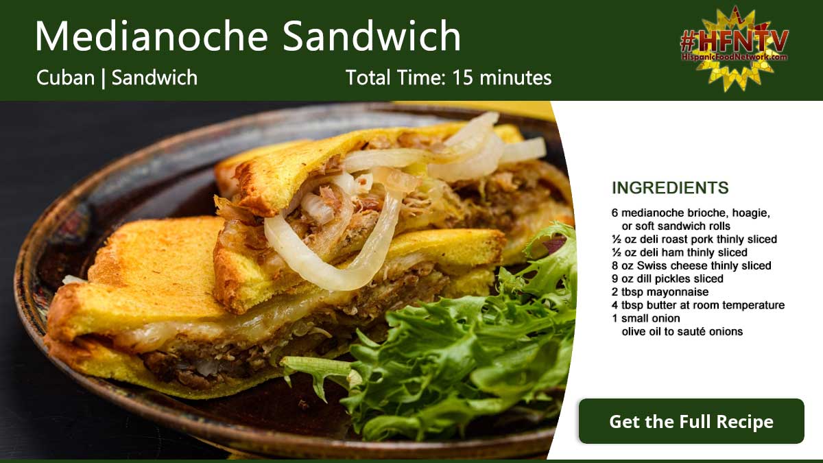 Medianoche Sandwich Recipe Card