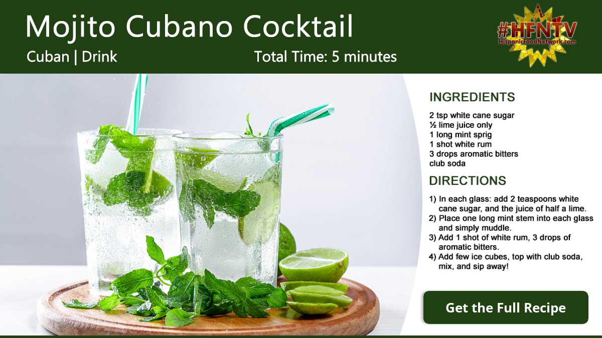 Mojito Cubano Cocktail Recipe Card