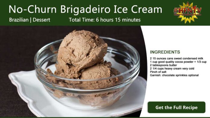 No-Churn Brigadeiro Ice Cream Recipe Card