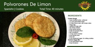 Polvorones De Limon ~ Spanish Lemon Cookies Recipe Card