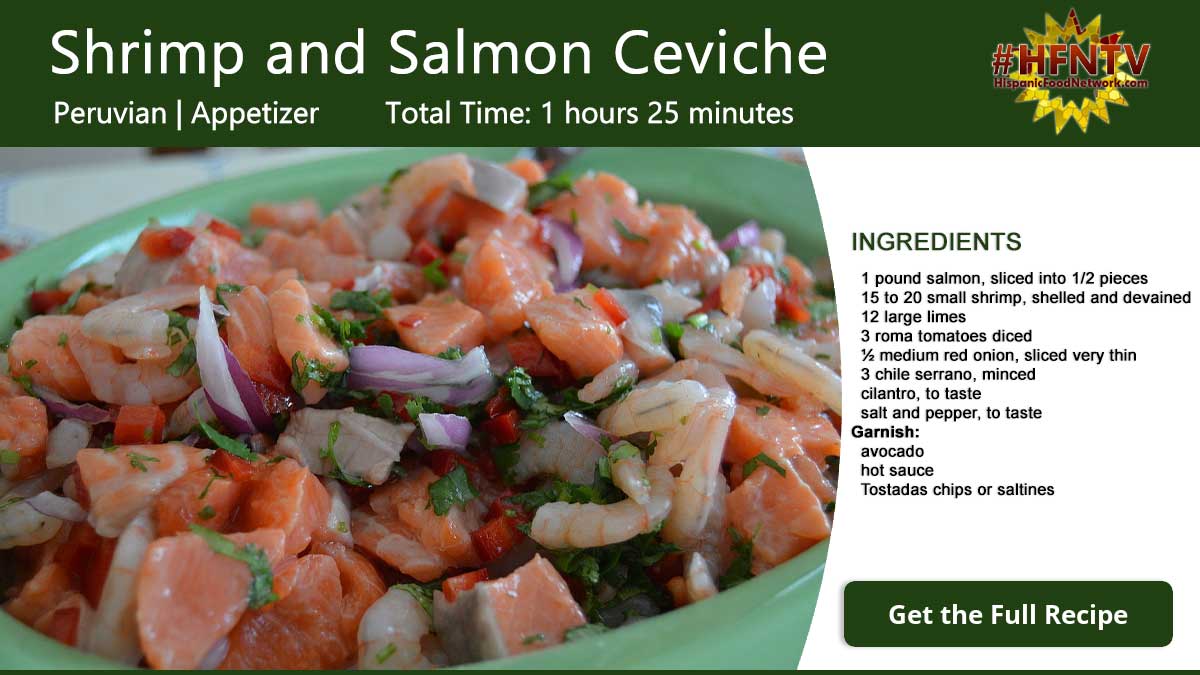 Shrimp and Salmon Ceviche Recipe Card