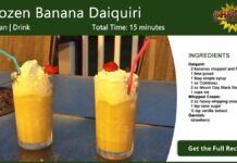 The World’s Best Banana Daiquiri Recipe Card