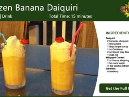 The World’s Best Banana Daiquiri Recipe Card