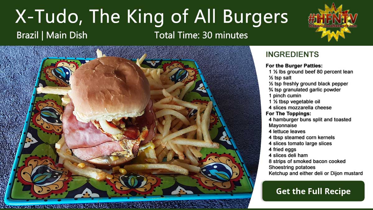 X-Tudo, The King of All Burgers Recipe Card