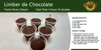 Limber de Chocolate Ice Recipe Card