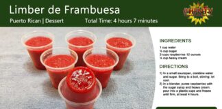 Limber de Frambuesa ~ Raspberry Ice Recipe Card