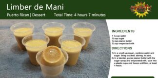 Limber de Mani ~ Peanut Butter Ice Recipe Card