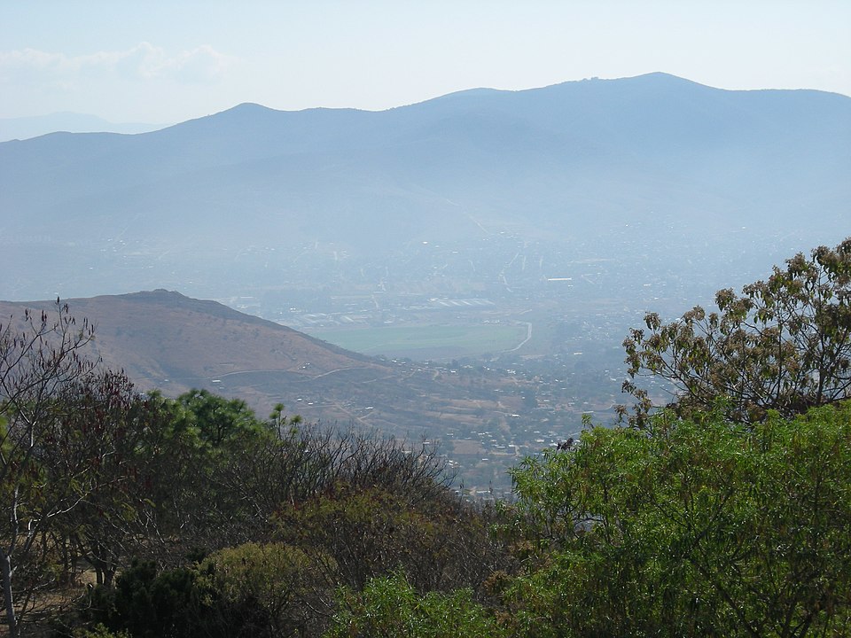 View of the Valley of Oaxaca from Monte Alban, in Mexico