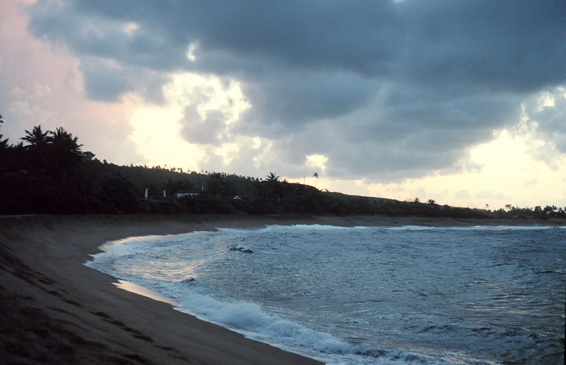 An arcuate beach near the NW corner of Puerto Rico.