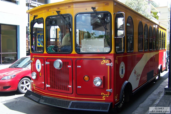 Caguas Municipal Trolley in the Town Square
